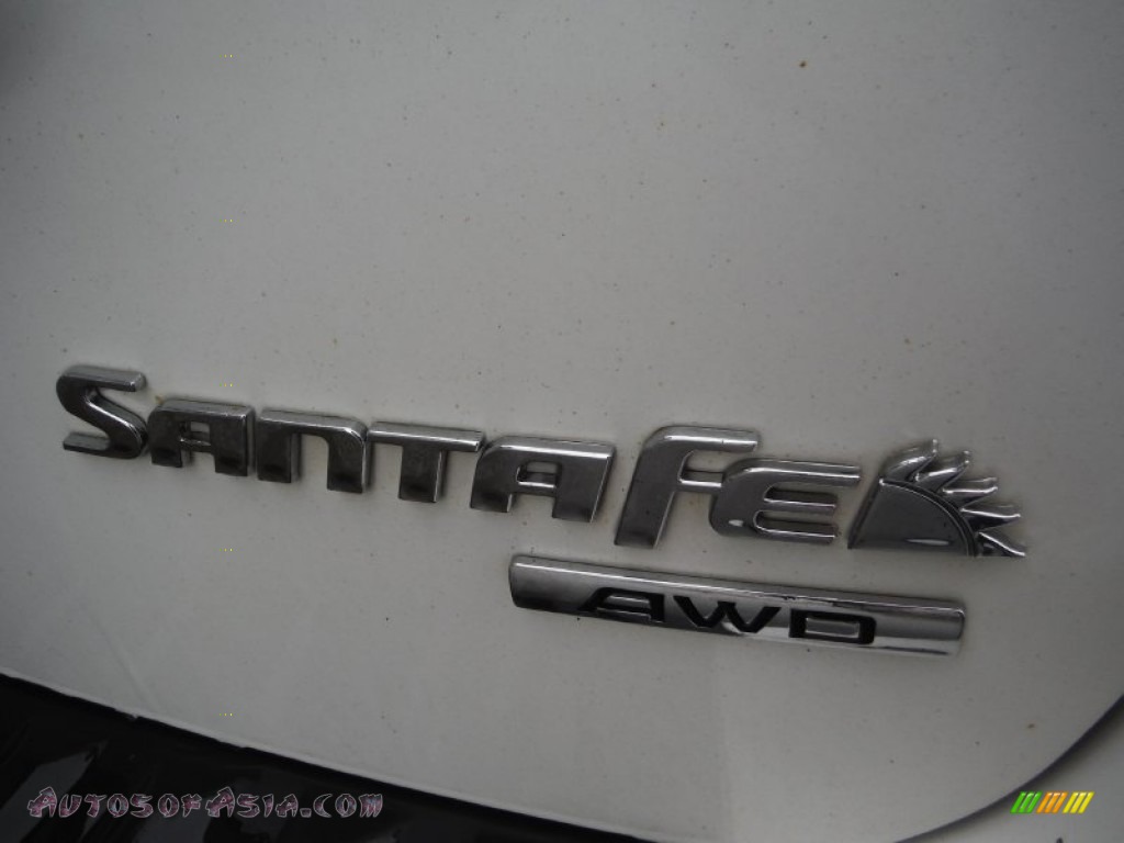 2009 Santa Fe SE 4WD - Powder White Pearl / Beige photo #10