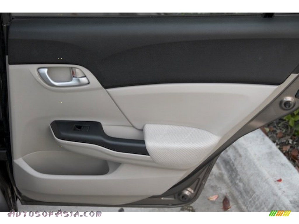 2012 Civic LX Sedan - Urban Titanium Metallic / Beige photo #22