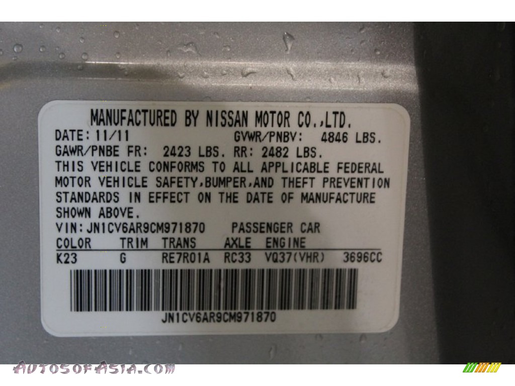 2012 G 37 x AWD Sedan - Liquid Platinum / Graphite photo #34