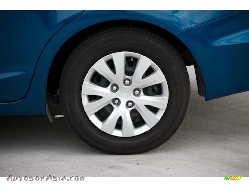 2012 Civic LX Sedan - Dyno Blue Pearl / Gray photo #25