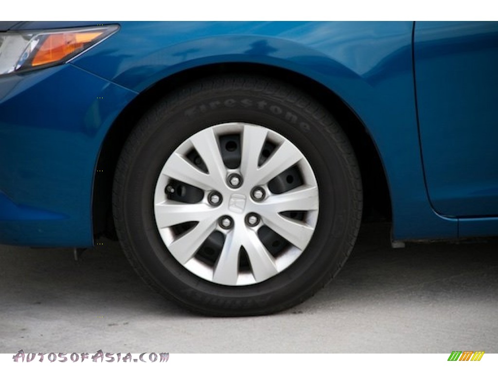 2012 Civic LX Sedan - Dyno Blue Pearl / Gray photo #26
