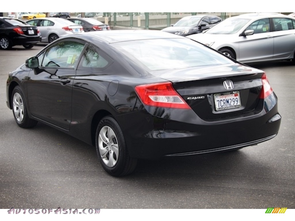 2013 Civic LX Coupe - Crystal Black Pearl / Gray photo #2