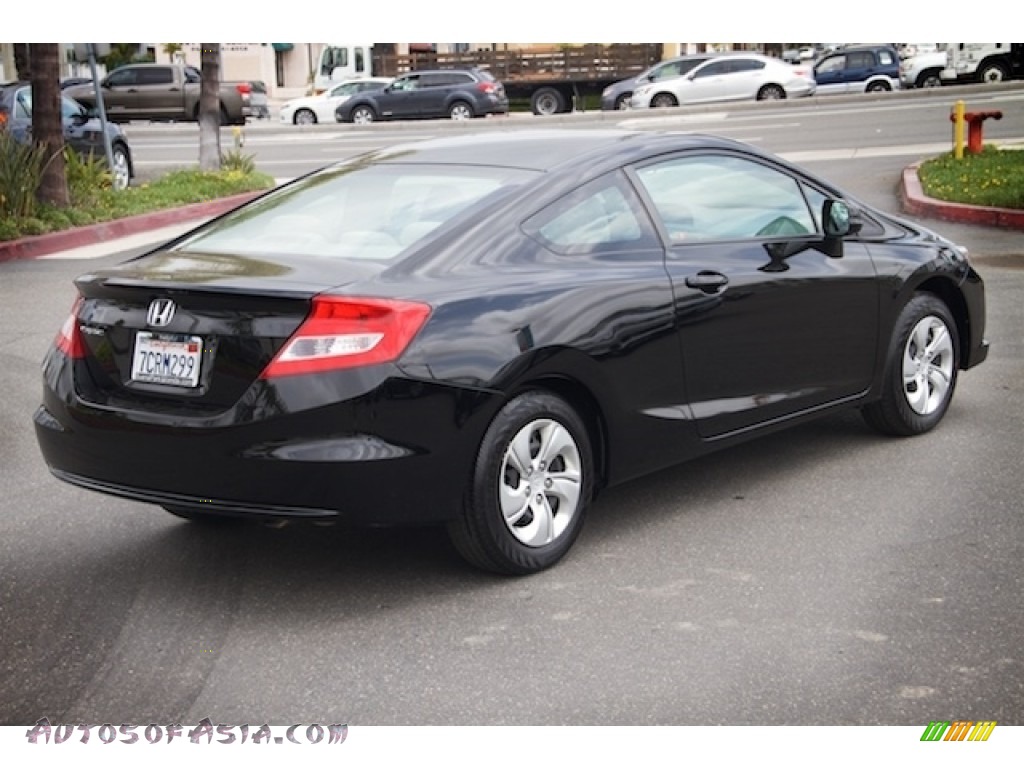 2013 Civic LX Coupe - Crystal Black Pearl / Gray photo #11