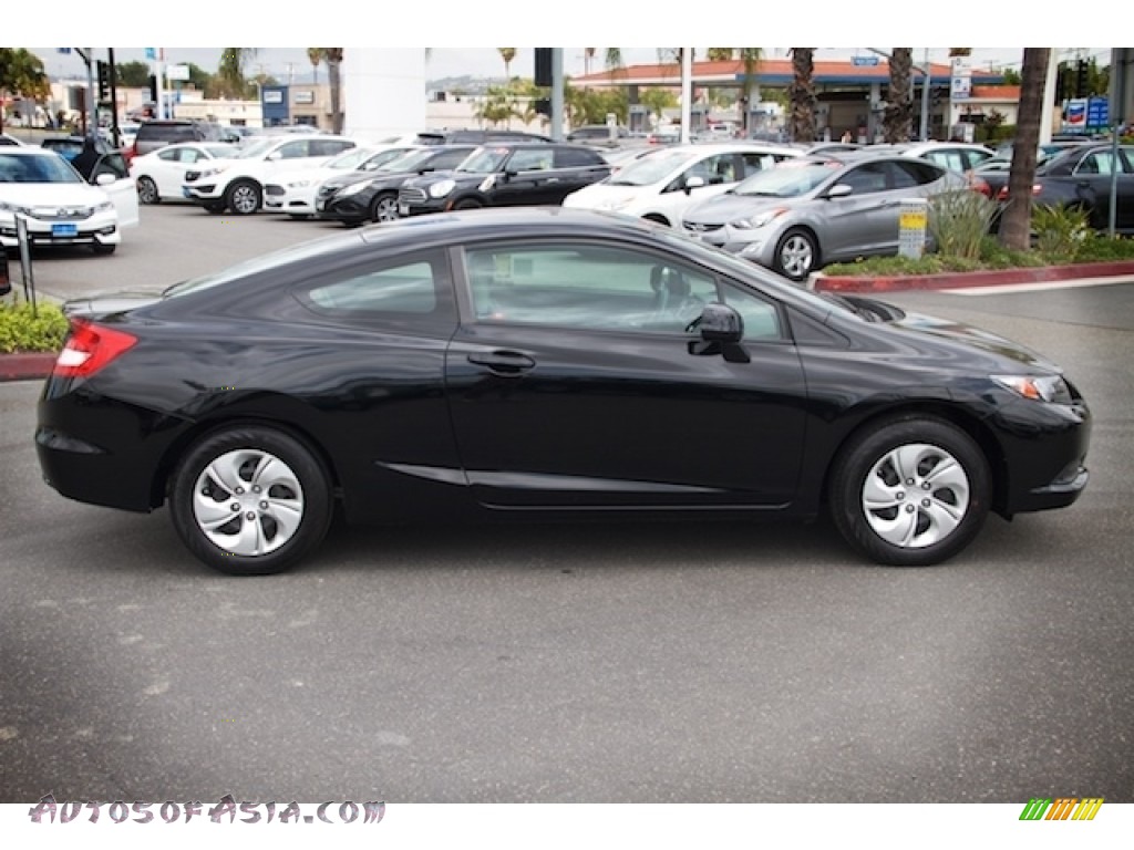 2013 Civic LX Coupe - Crystal Black Pearl / Gray photo #12