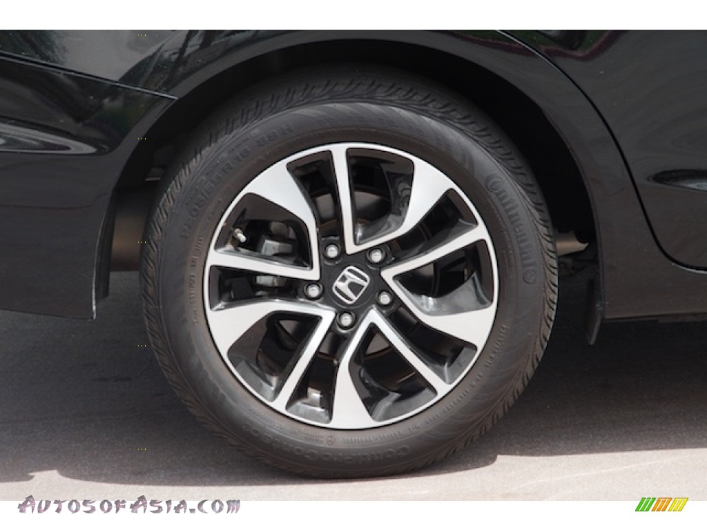 2013 Civic EX Sedan - Crystal Black Pearl / Gray photo #30