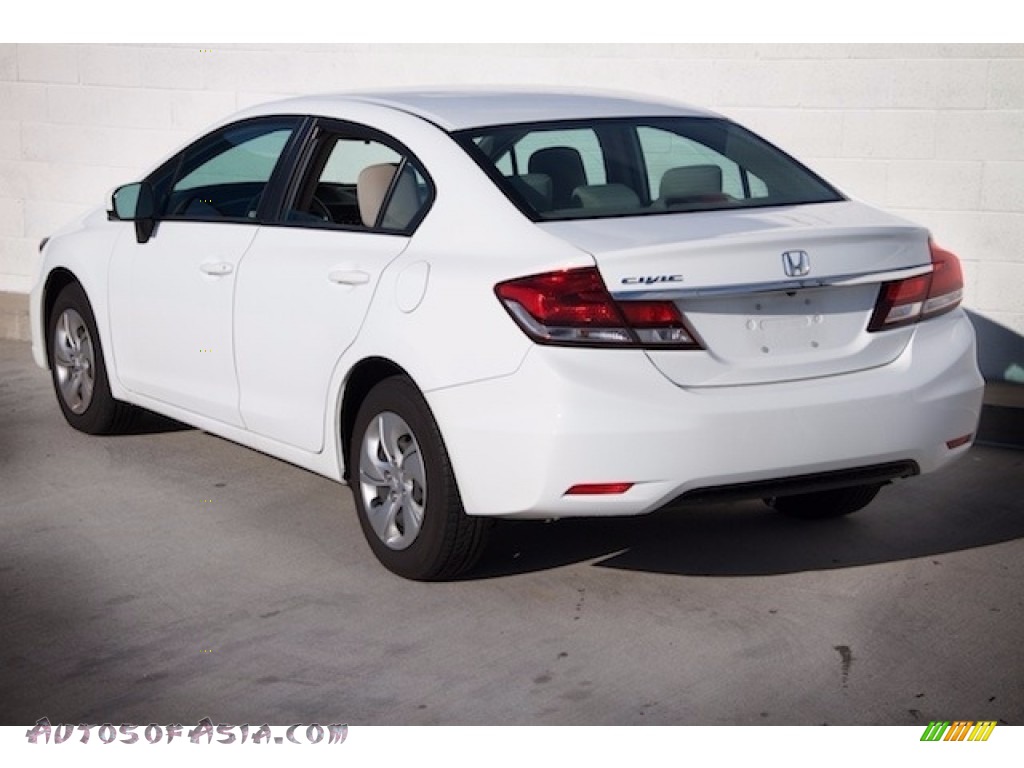 2014 Civic LX Sedan - Taffeta White / Beige photo #2