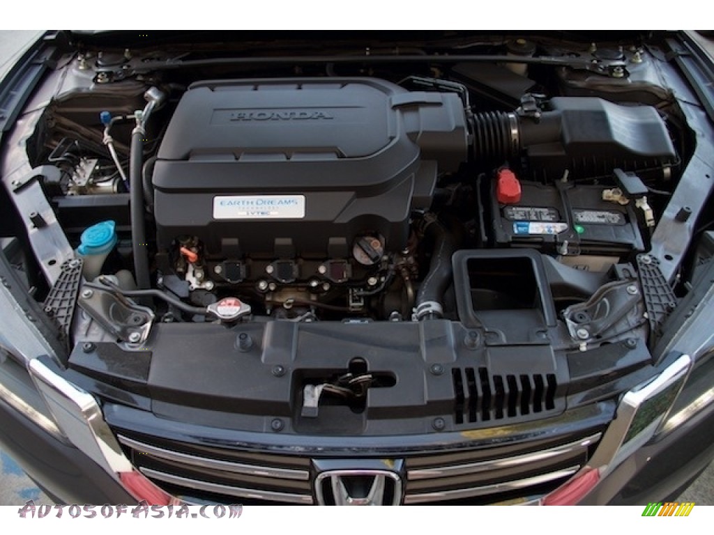 2014 Accord EX-L V6 Sedan - Modern Steel Metallic / Black photo #28