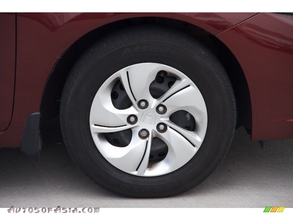 2014 Civic LX Sedan - Crimson Pearl / Beige photo #25