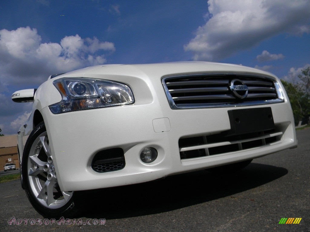 Pearl White / Charcoal Nissan Maxima 3.5 SV Premium