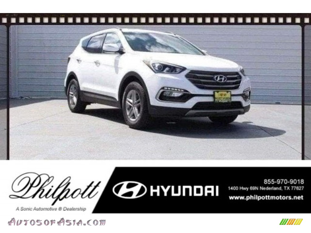 Pearl White / Gray Hyundai Santa Fe Sport 