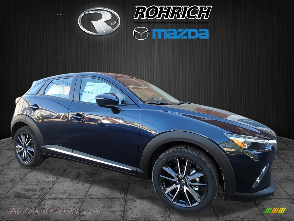 2018 CX-3 Grand Touring AWD - Deep Crystal Blue Mica / Black/Parchment photo #1