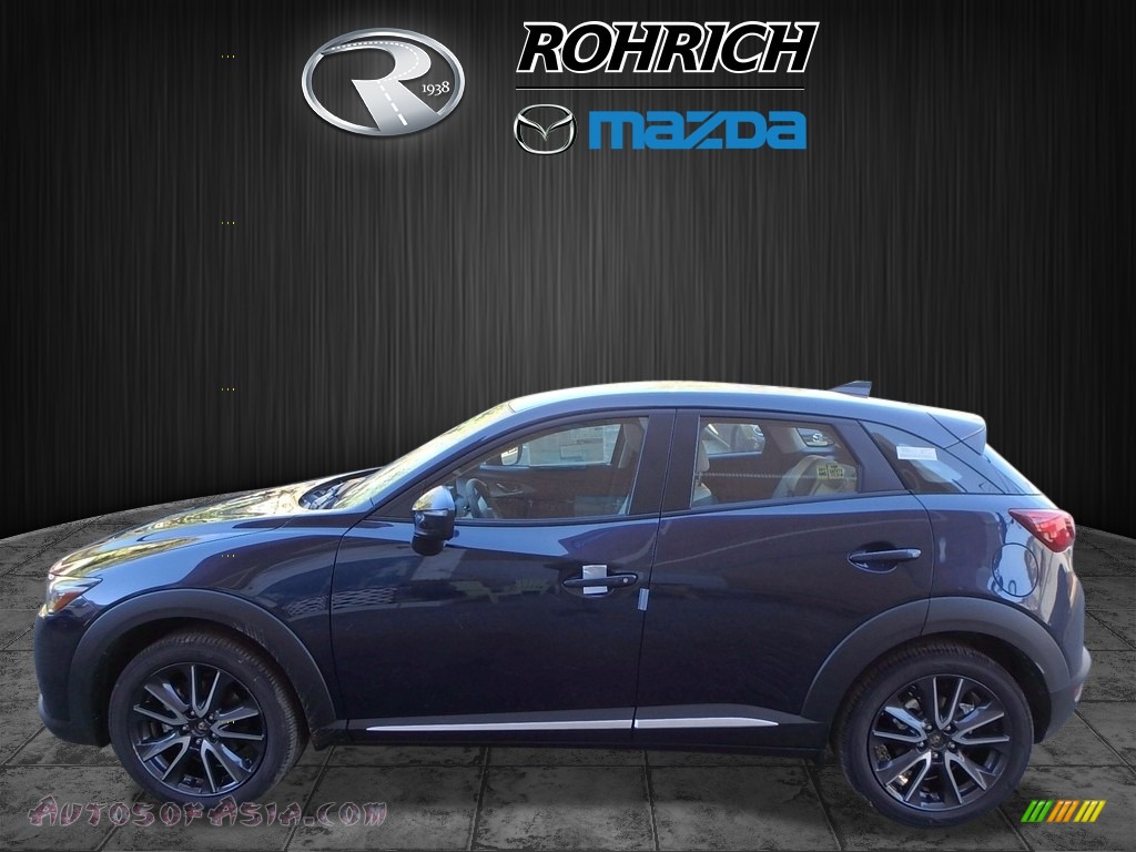 2018 CX-3 Grand Touring AWD - Deep Crystal Blue Mica / Black/Parchment photo #3