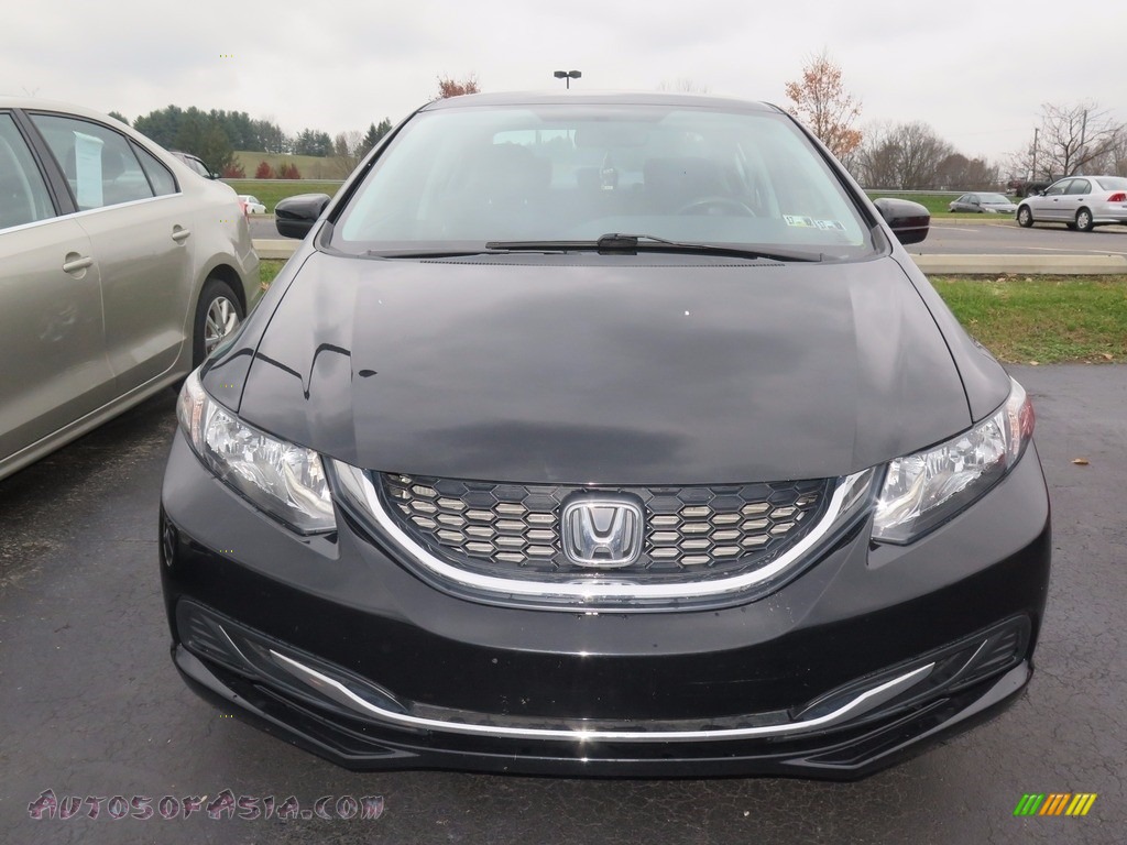 2015 Civic LX Sedan - Crystal Black Pearl / Gray photo #2