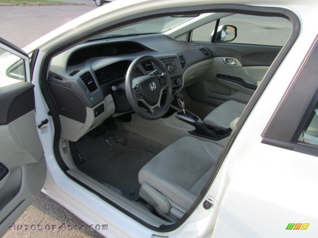 2012 Civic LX Sedan - Taffeta White / Gray photo #15