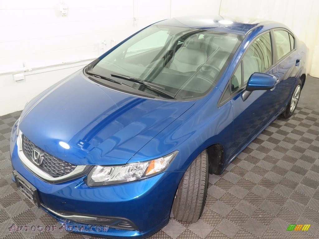 2015 Civic LX Sedan - Dyno Blue Pearl / Gray photo #6