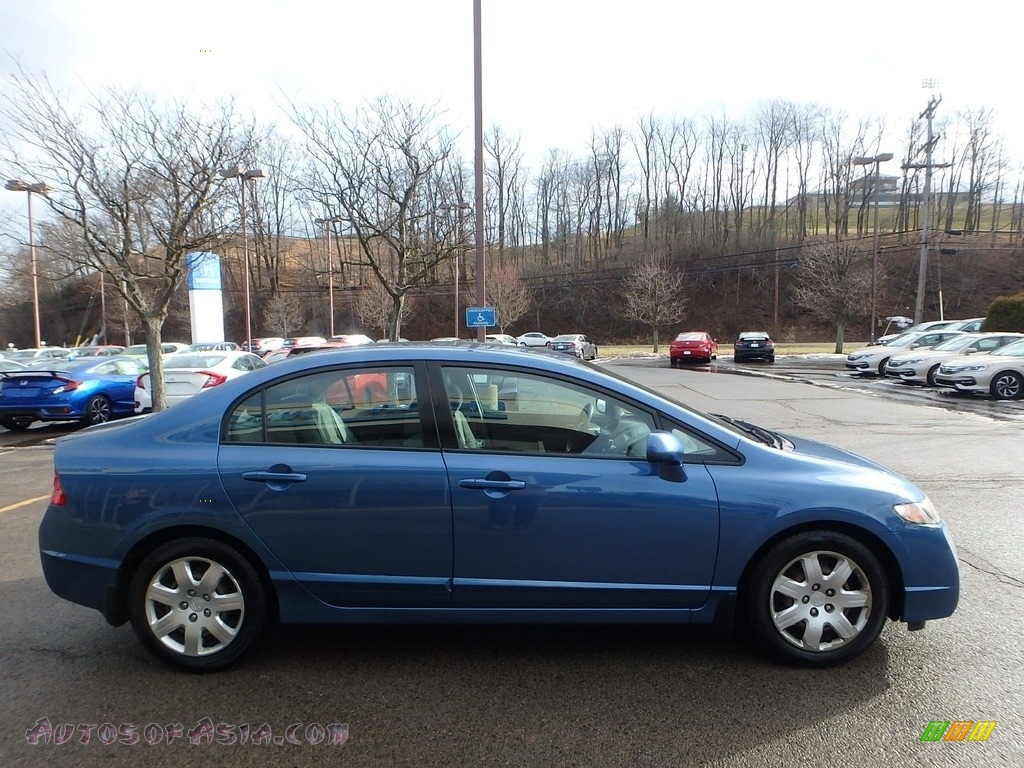 2009 Civic LX Sedan - Atomic Blue Metallic / Gray photo #6