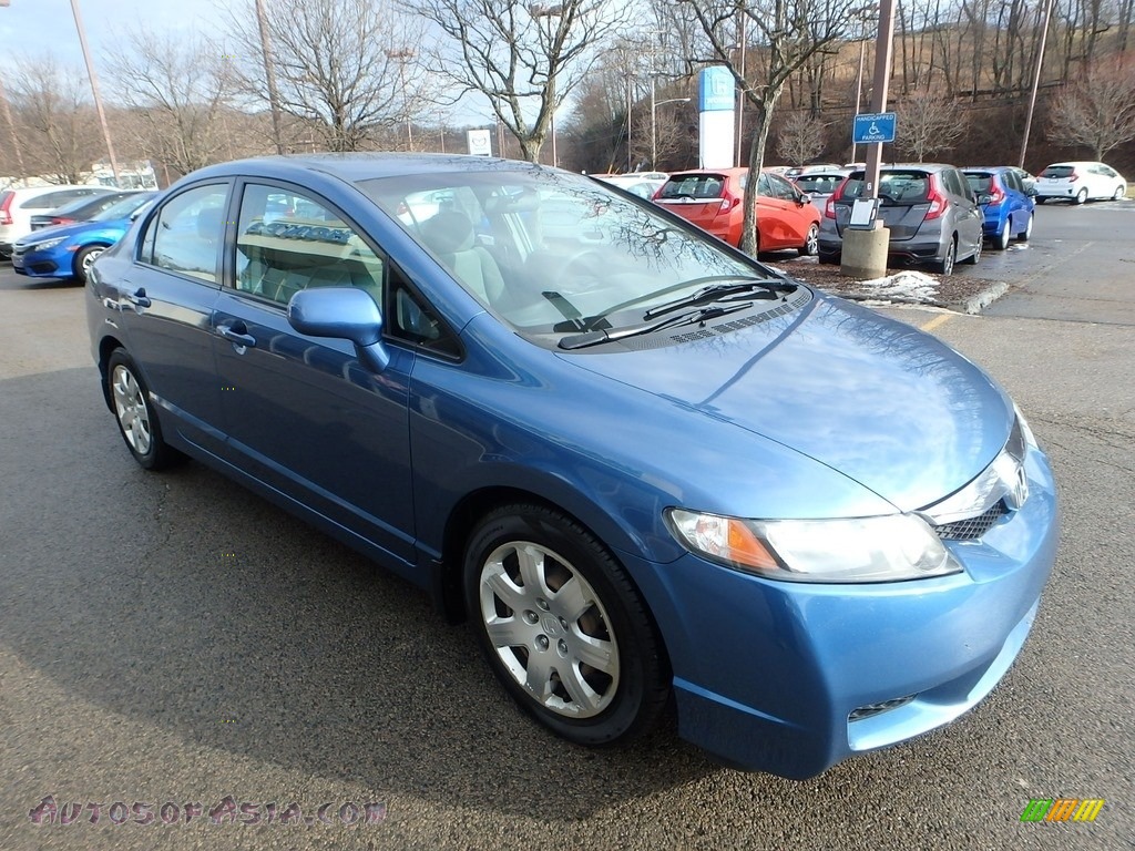 2009 Civic LX Sedan - Atomic Blue Metallic / Gray photo #7