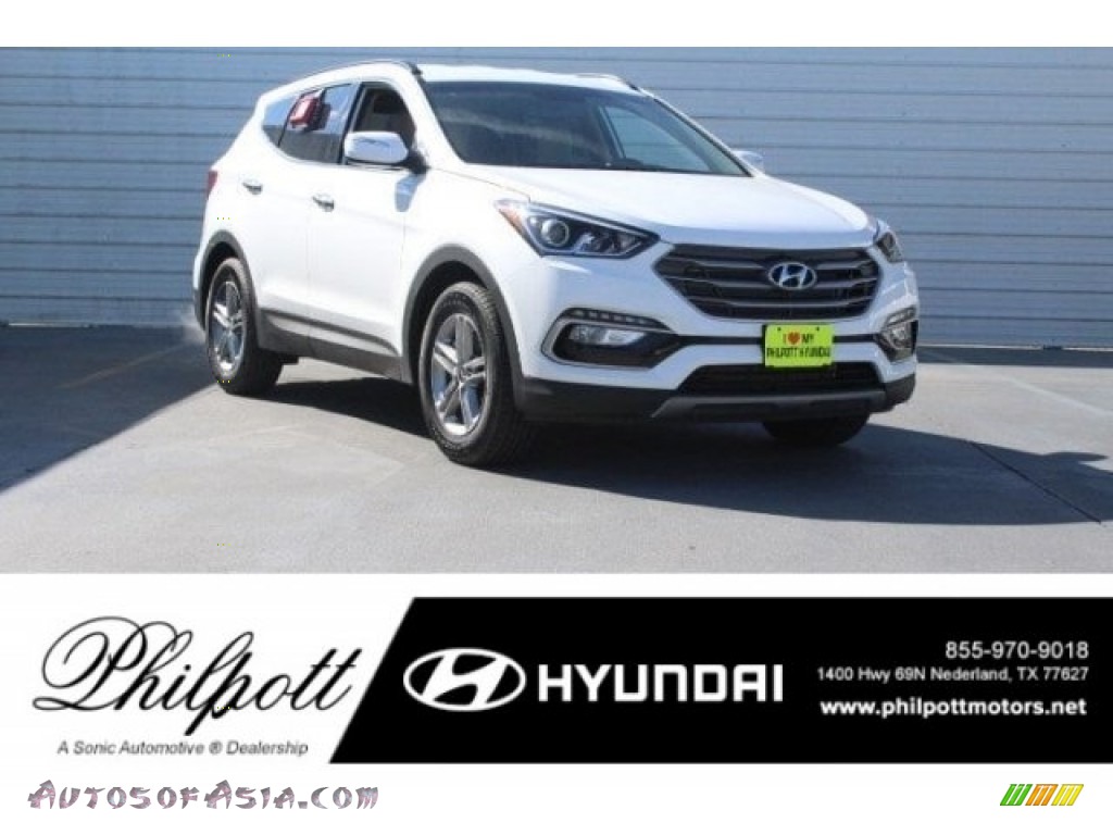 Pearl White / Beige Hyundai Santa Fe Sport 