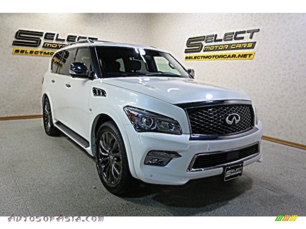 2017 QX80 Limited AWD - Majestic White / Limited Mocha Brown photo #3