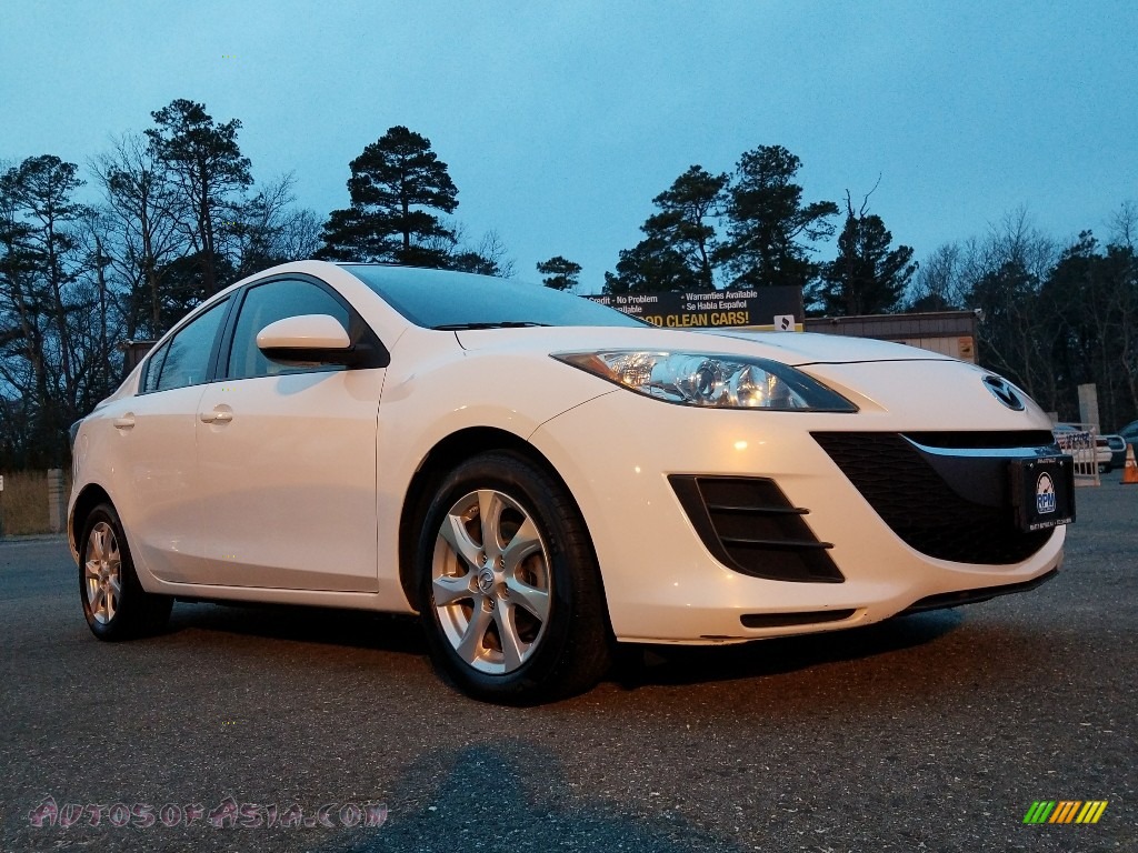 2010 MAZDA3 i Sport 4 Door - Crystal White Pearl Mica / Black photo #1