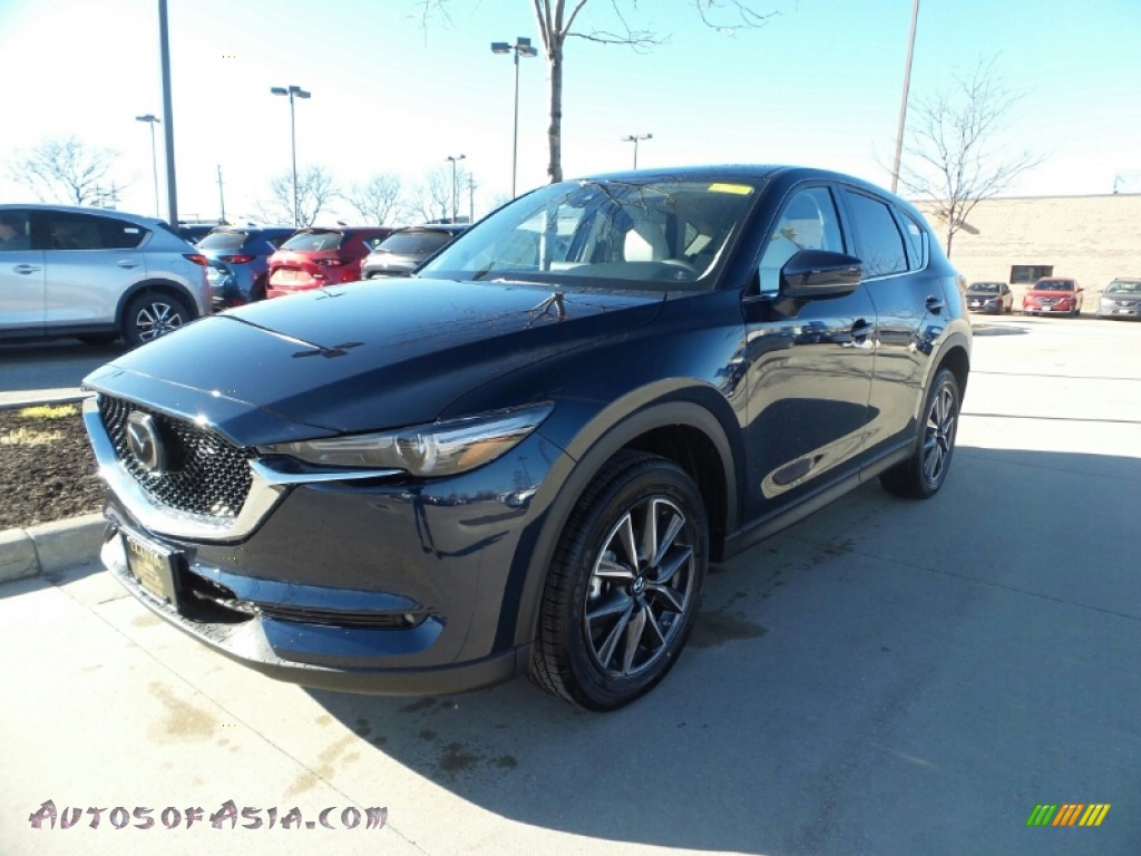 Deep Crystal Blue Mica / Parchment Mazda CX-5 Grand Touring AWD