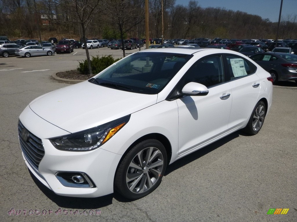 2018 Accent Limited - Frost White Pearl / Black photo #2