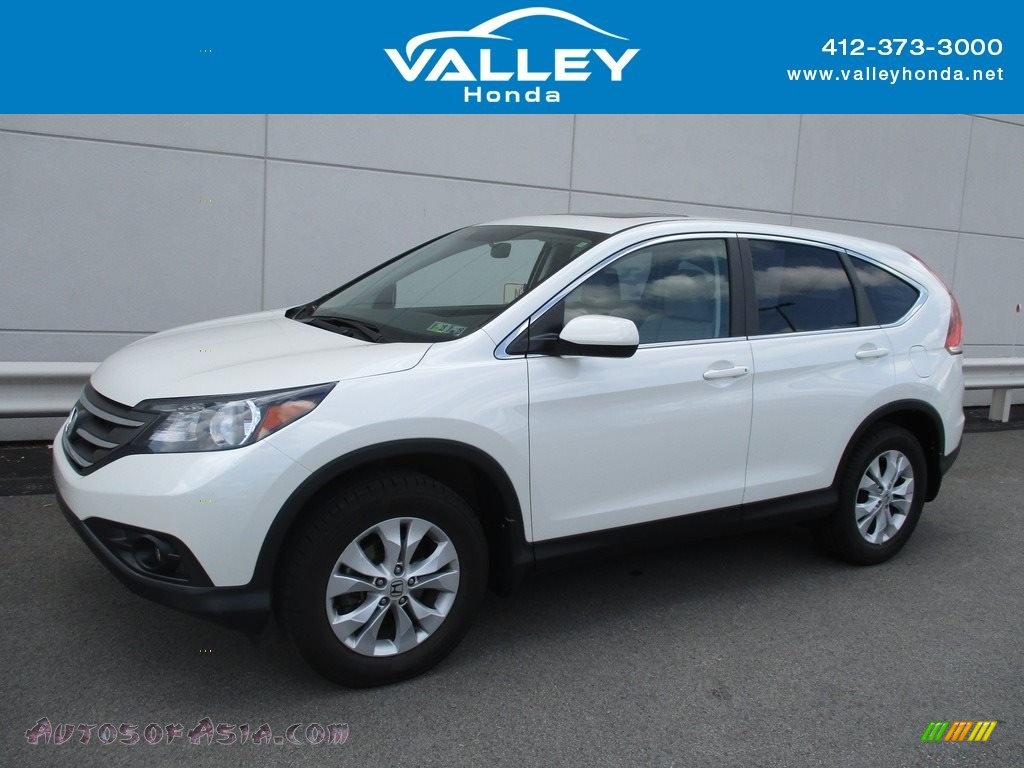 2014 CR-V EX AWD - White Diamond Pearl / Beige photo #1