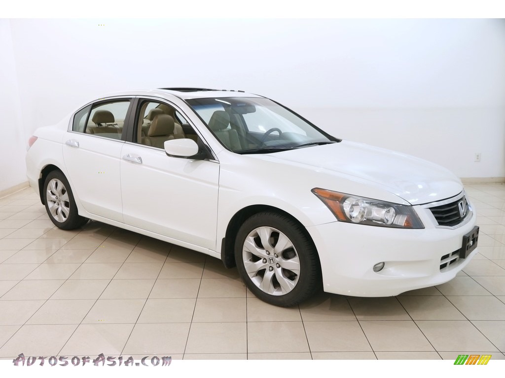 2008 Accord EX-L V6 Sedan - White Diamond Pearl / Ivory photo #1