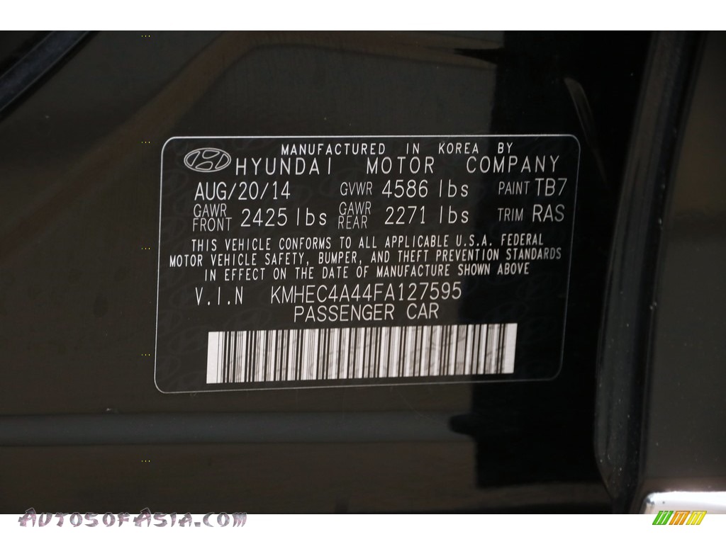 2015 Sonata Hybrid Limited - Eclipse Black / Gray photo #22
