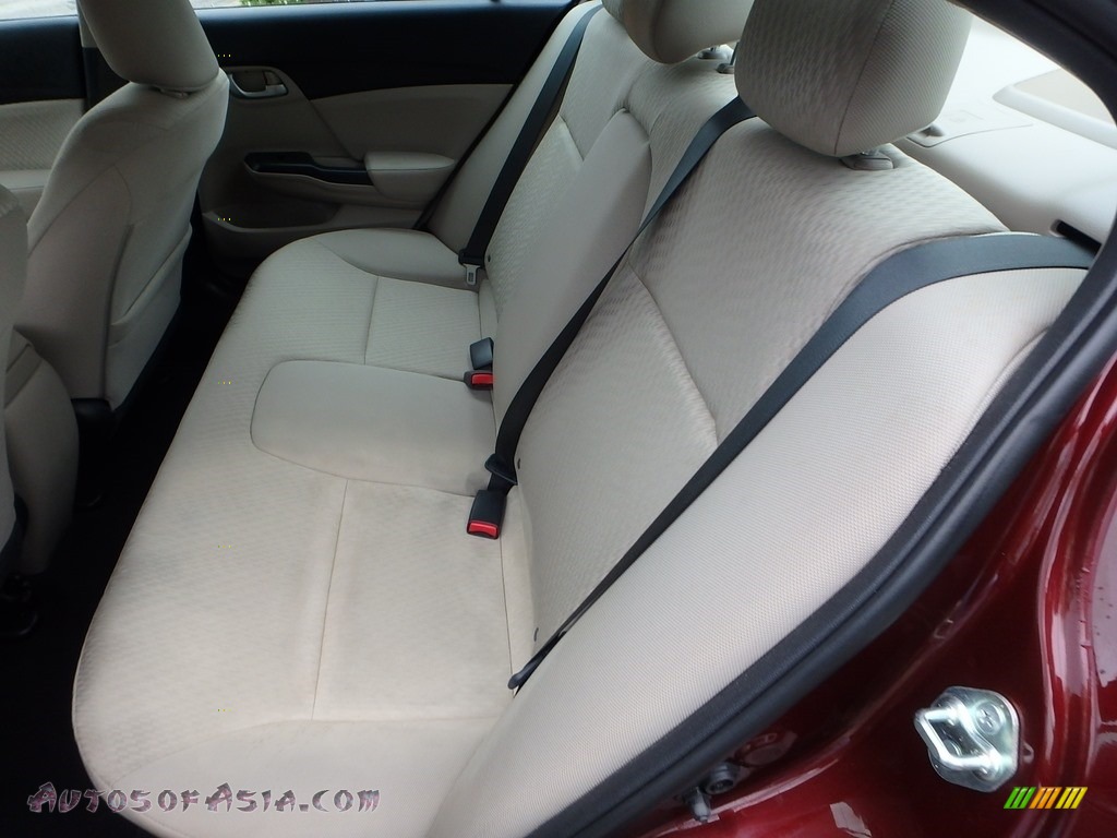 2015 Civic LX Sedan - Crimson Pearl / Beige photo #16