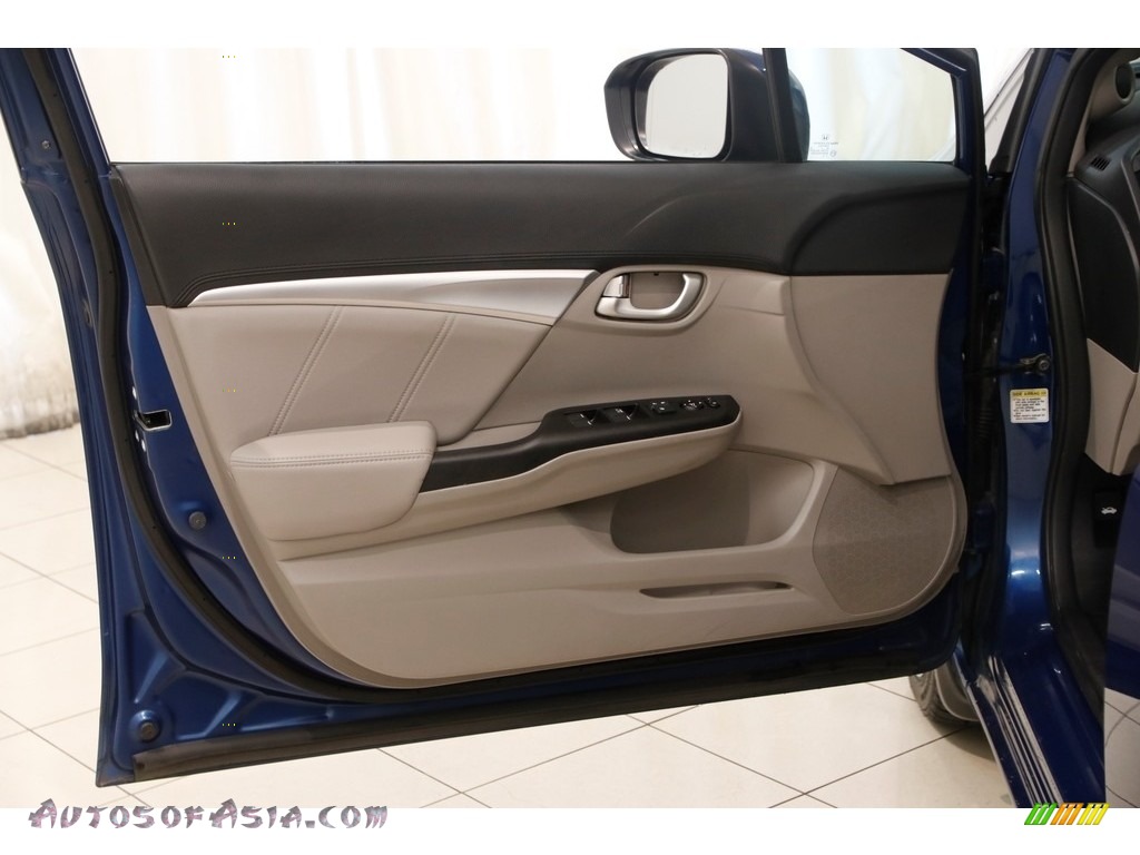 2014 Civic EX-L Sedan - Dyno Blue Pearl / Gray photo #4
