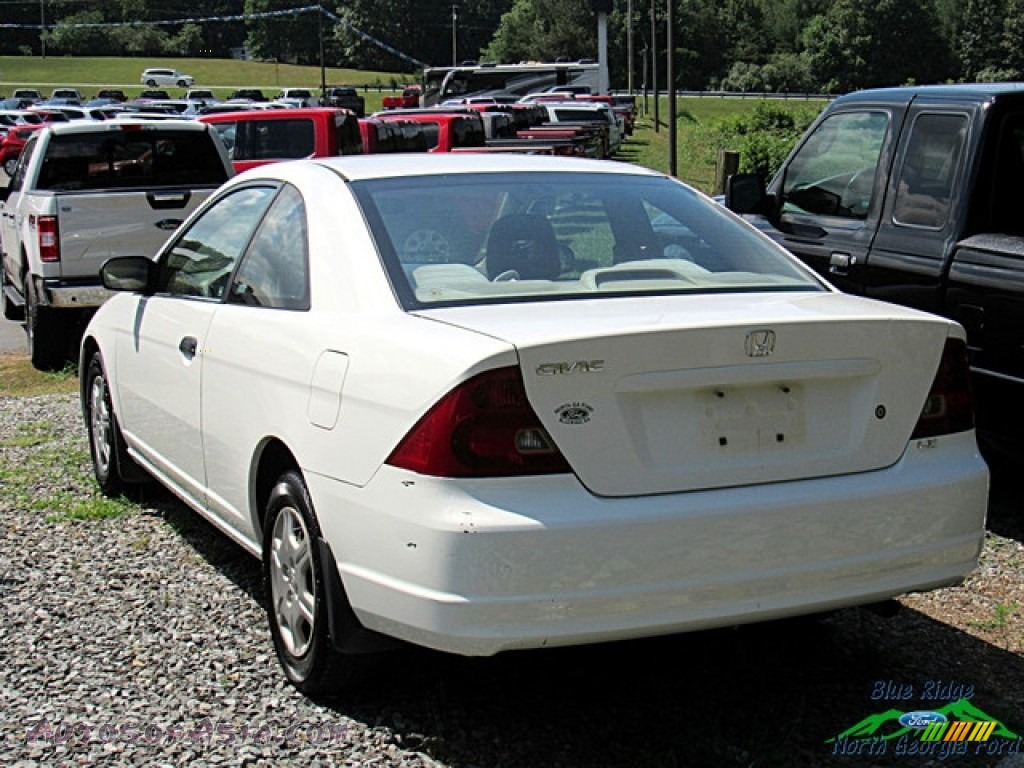 2001 Civic LX Coupe - Taffeta White / Beige photo #4