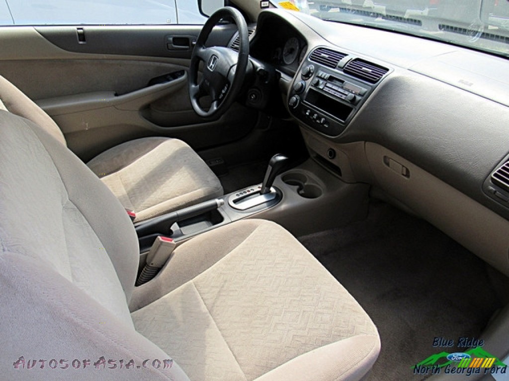 2001 Civic LX Coupe - Taffeta White / Beige photo #7