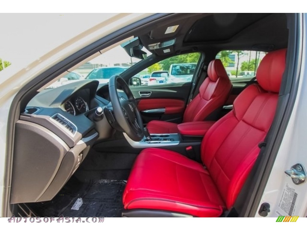 2019 TLX A-Spec Sedan - Platinum White Pearl / Red photo #20