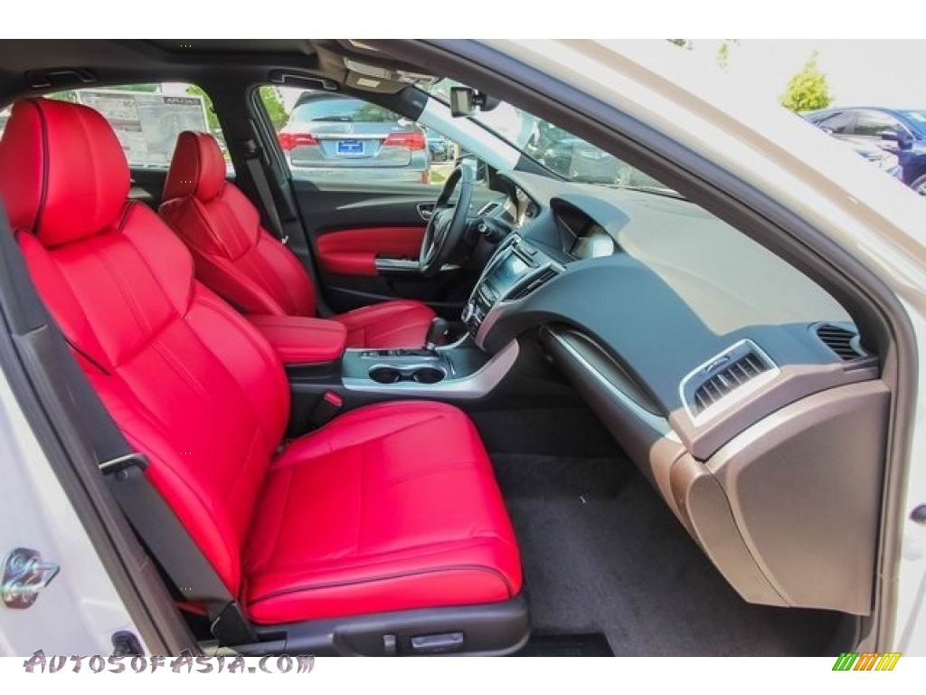 2019 TLX A-Spec Sedan - Platinum White Pearl / Red photo #27