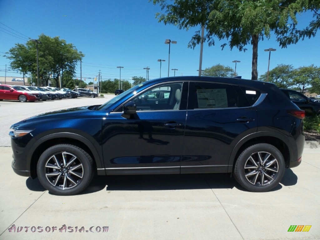 2018 CX-5 Grand Touring AWD - Deep Crystal Blue Mica / Parchment photo #2