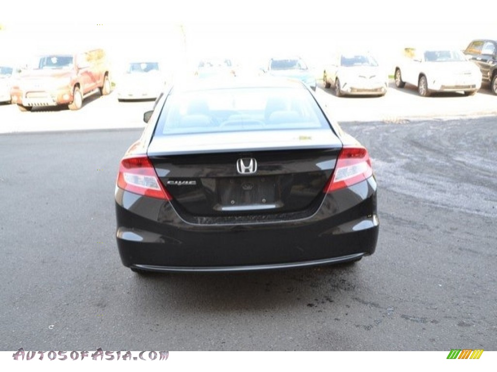 2012 Civic LX Coupe - Crystal Black Pearl / Gray photo #5
