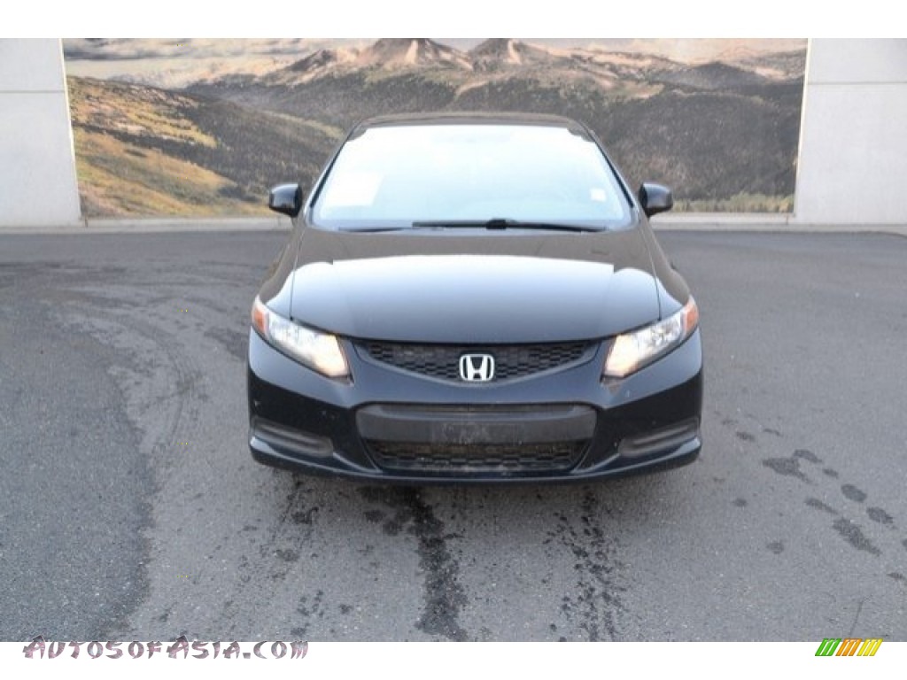 2012 Civic LX Coupe - Crystal Black Pearl / Gray photo #8