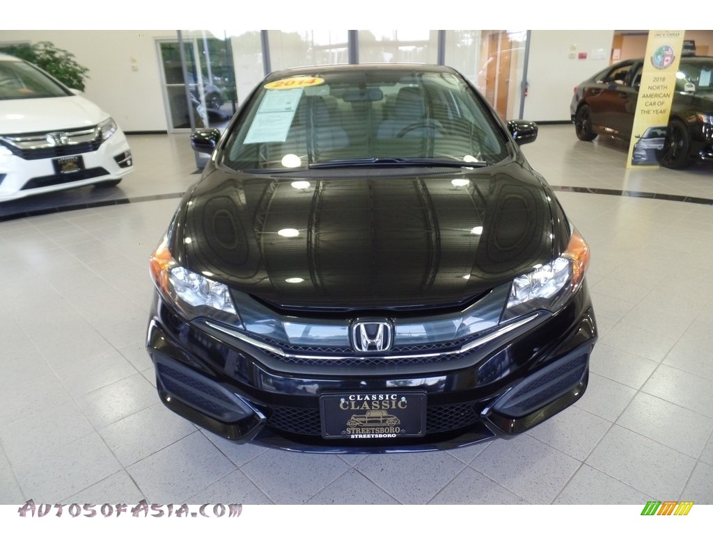 2014 Civic LX Coupe - Crystal Black Pearl / Gray photo #2