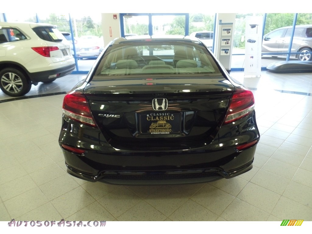 2014 Civic LX Coupe - Crystal Black Pearl / Gray photo #8