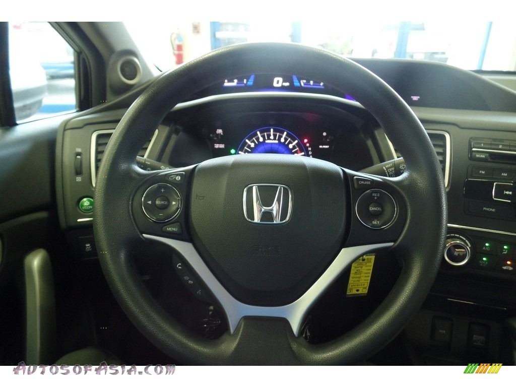 2014 Civic LX Coupe - Crystal Black Pearl / Gray photo #23