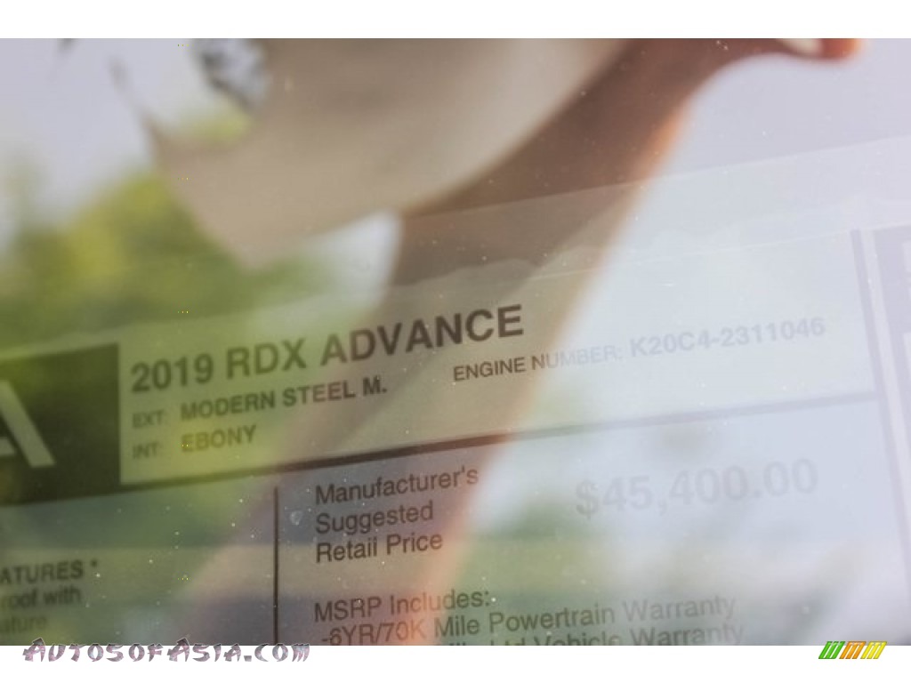 2019 RDX Advance - Modern Steel Metallic / Ebony photo #39
