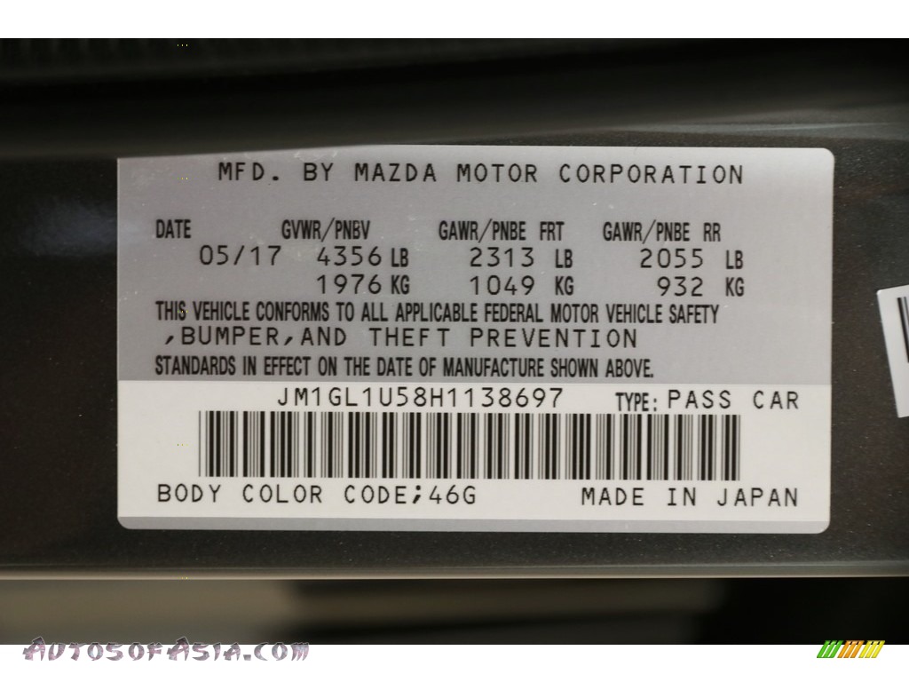 2017 Mazda6 Sport - Machine Gray Metallic / Black photo #21