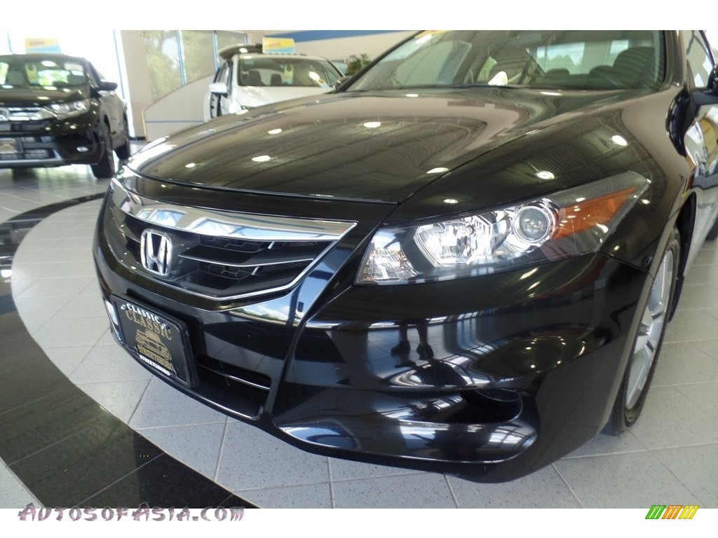2012 Accord EX-L Coupe - Crystal Black Pearl / Black photo #7