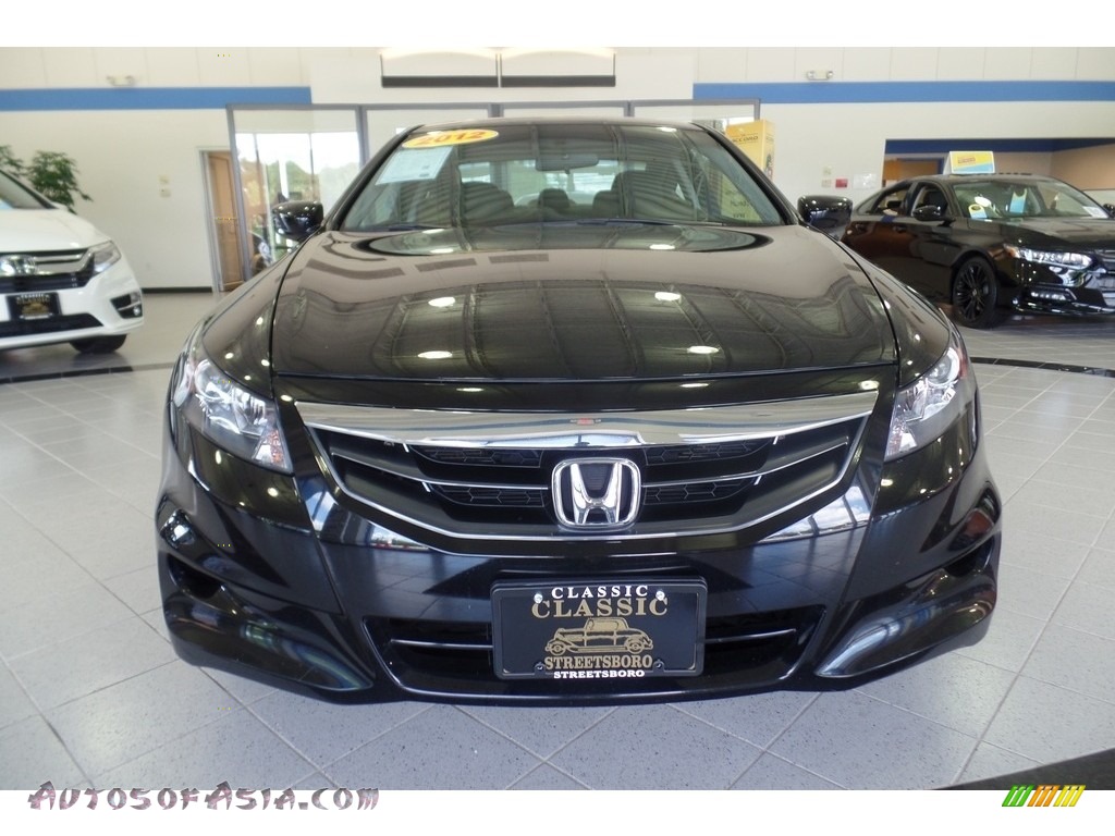 2012 Accord EX-L Coupe - Crystal Black Pearl / Black photo #13