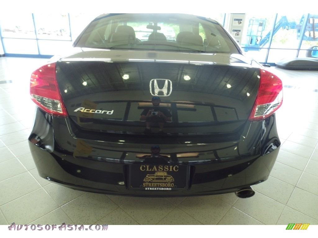 2012 Accord EX-L Coupe - Crystal Black Pearl / Black photo #14