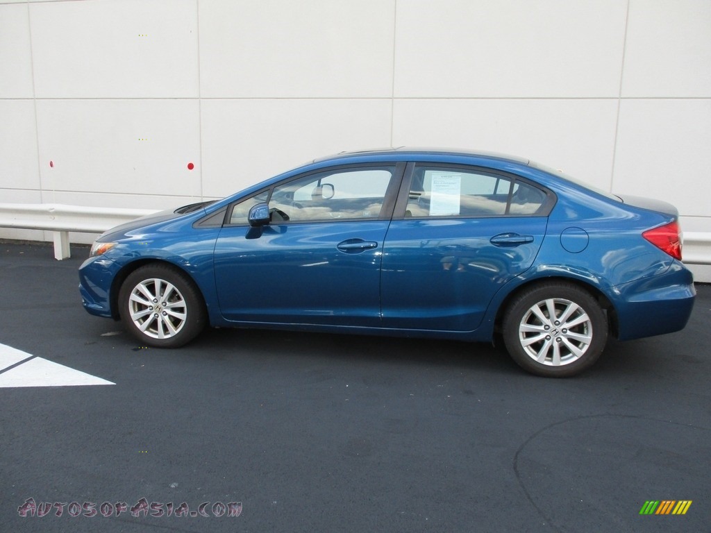2012 Civic EX Sedan - Dyno Blue Pearl / Gray photo #2