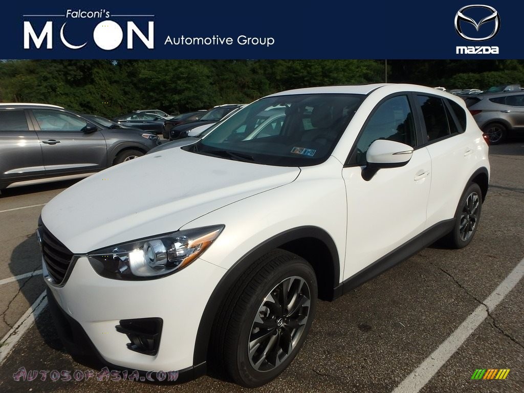 Crystal White Pearl Mica / Parchment Mazda CX-5 Grand Touring AWD