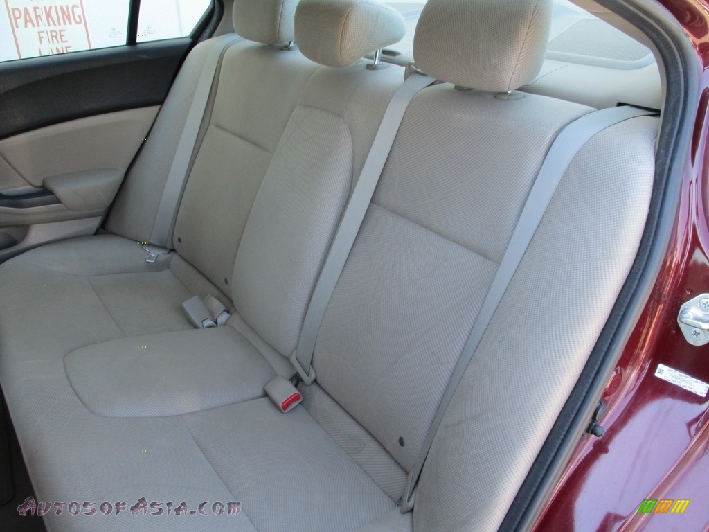 2012 Civic LX Sedan - Crimson Pearl / Beige photo #12