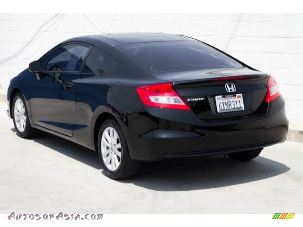 2012 Civic EX Coupe - Crystal Black Pearl / Gray photo #2